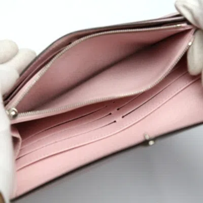 Pre-owned Louis Vuitton Rose Ballerine Epi Leather Long Wallet (tri-fold) ()