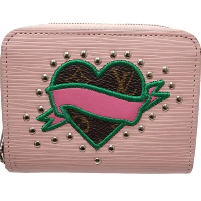 Pre-owned Louis Vuitton Rose Ballerine Leather Wallet (bi-fold) ()