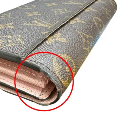Pre-owned Louis Vuitton Rose Ballerine Monogram Long Wallet (bi-fold) ()