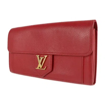 Pre-owned Louis Vuitton Ruby Leather Coin Purse/coin Case ()