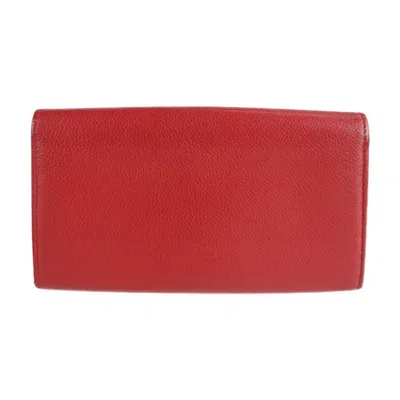 Pre-owned Louis Vuitton Ruby Leather Coin Purse/coin Case ()