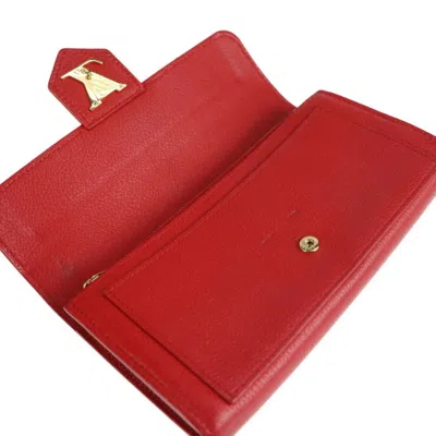 Pre-owned Louis Vuitton Ruby Leather Coin Purse/coin Case ()