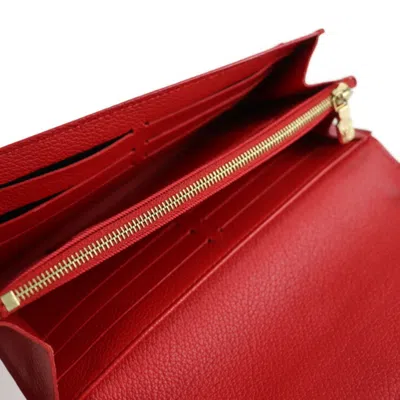 Pre-owned Louis Vuitton Ruby Leather Coin Purse/coin Case ()