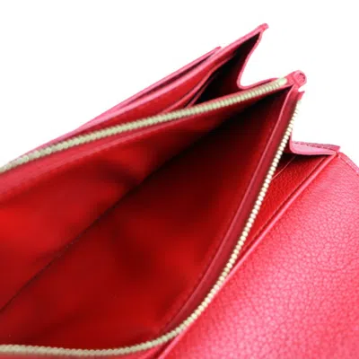 Pre-owned Louis Vuitton Ruby Leather Coin Purse/coin Case ()
