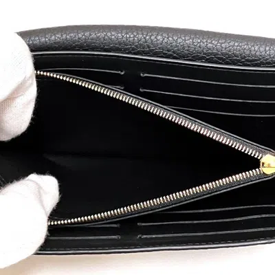 Pre-owned Louis Vuitton Taurillon Noir Leather Long Wallet (bi-fold) ()