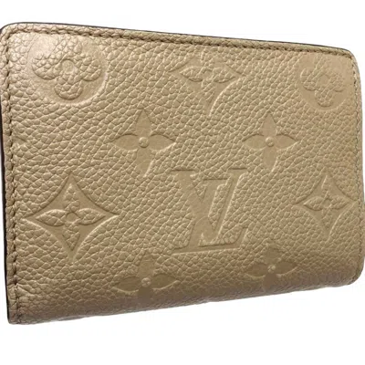 Pre-owned Louis Vuitton Tourterelle Leather Wallet (bi-fold) ()