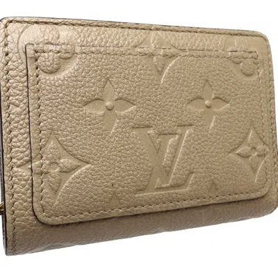 Pre-owned Louis Vuitton Tourterelle Leather Wallet (bi-fold) ()