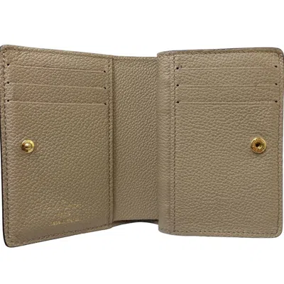 Pre-owned Louis Vuitton Tourterelle Leather Wallet (bi-fold) ()
