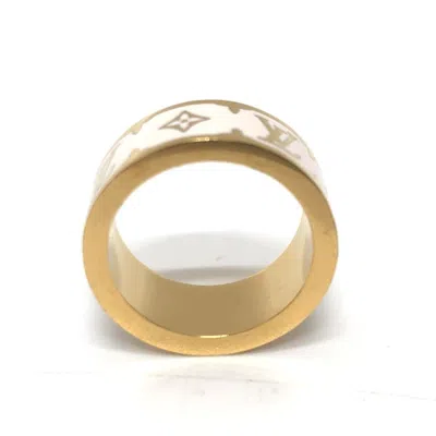 Pre-owned Louis Vuitton White Metal Band Ring ()
