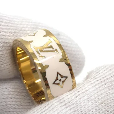 Pre-owned Louis Vuitton White Metal Band Ring ()