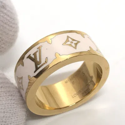 Pre-owned Louis Vuitton White Metal Band Ring ()