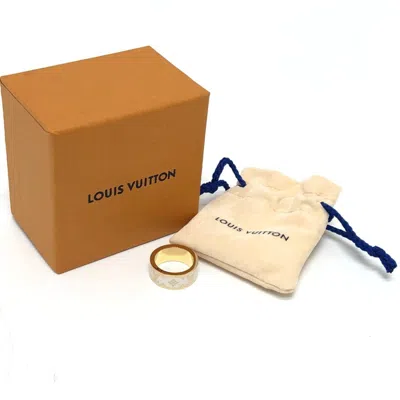 Pre-owned Louis Vuitton White Metal Band Ring ()
