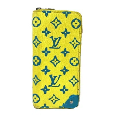 Pre-owned Louis Vuitton Yellow Pvc Long Wallet (bi-fold) ()