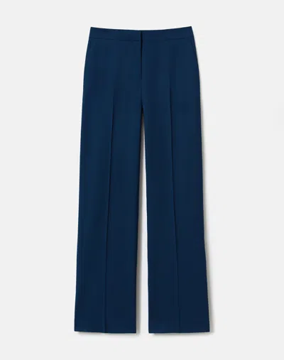 Lafayette 148 Plus Size Stretch Wool Mid Rise Trouser Pant In Blue