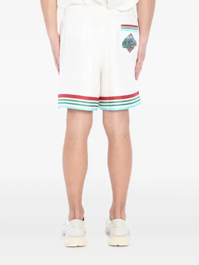 Casablanca Mens Casa Way World Series Relaxed-fit Striped Silk Shorts