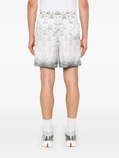 Casablanca Gray Silk Shorts With Logo