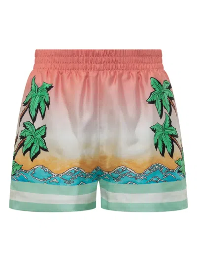 Casablanca Short Pants With Silk Graphic Print