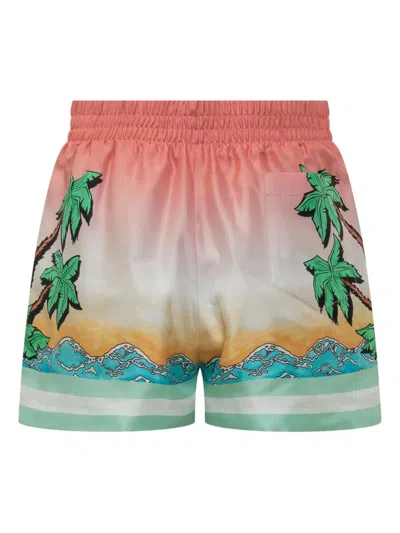 Casablanca Short Pants With Silk Graphic Print