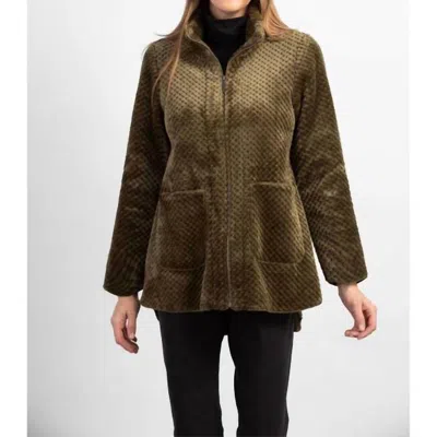 Habitat Zip Front Sherpa Car Coat In Bonsai In Multi