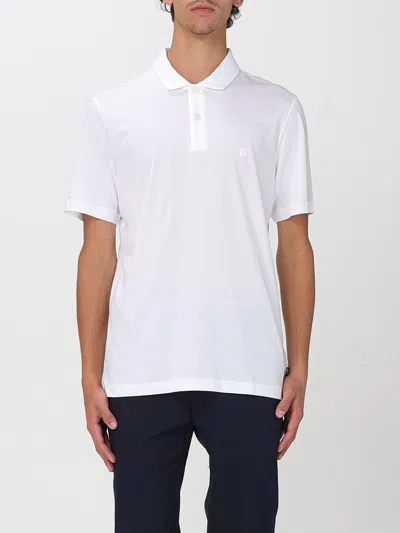 Hugo Boss Mercerized-cotton Polo Shirt With Embroidered Double Monogram In White