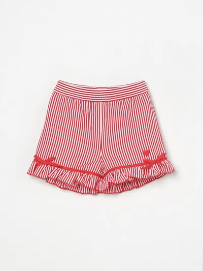 Monnalisa Striped Shorts In Red