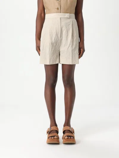 Max Mara Beige Virgin Wool Shorts In Beige