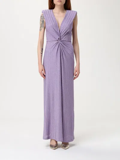 Liu •jo V-neck Crossed Maxi Dress Liu-jo In Lilac