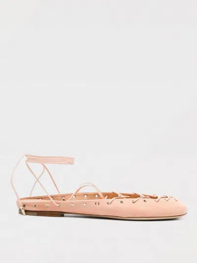 Chloé 10mm Ghillies Leather Flats In Pink