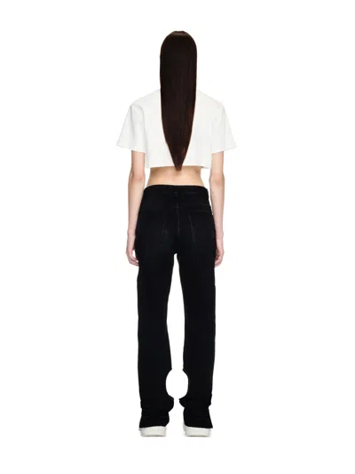 Off-white White Cropped T-shirt With Logo