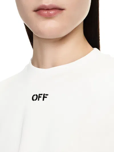 Off-white White Cropped T-shirt With Logo