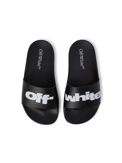 Off-white Pool Sliders In Black