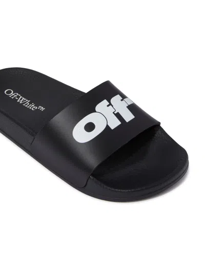 Off-white Pool Sliders In Black