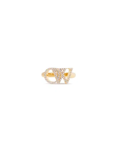 Off-white Strass Ow Ring In Gold