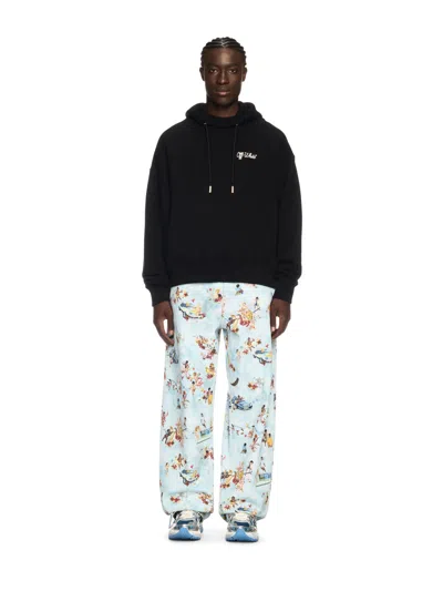 Off-white Off White Men Script Hooded Sweatshirt In Black