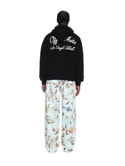 Off-white Off White Men Script Hooded Sweatshirt In Black