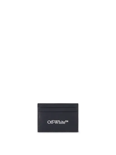 Off-white Bookish Logo-print Leather Cardholder In Black