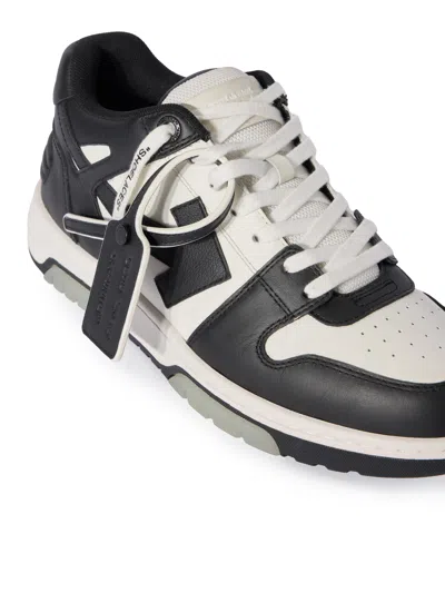 Off-white Out Of Office Arrow-detail Leather Low-top Sneakers In Black