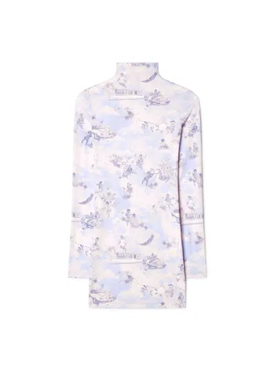 Off-white Slim Fit Serenity Mini Dress In Blue