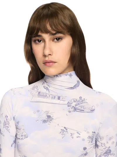 Off-white Slim Fit Serenity Mini Dress In Blue