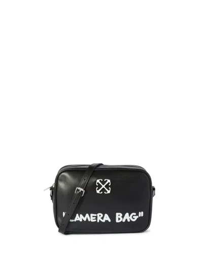 Off-white Medium Jitney Quote Shoulder Bag In Black