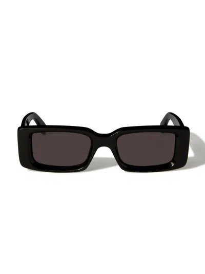 Off-white Sculpted Rectangle Sunglasses Uv Protection In Black