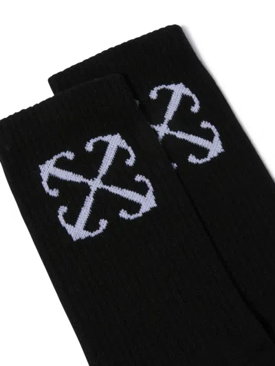 Off-white Black Arrow Mid Socks In Black