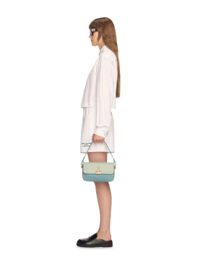 Off-white Binder Soft M  Denim Leather Light Blue In Blue