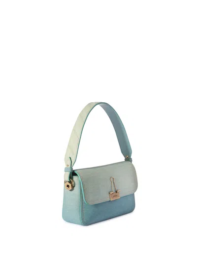 Off-white Binder Soft M  Denim Leather Light Blue In Blue