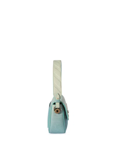 Off-white Binder Soft M  Denim Leather Light Blue In Blue