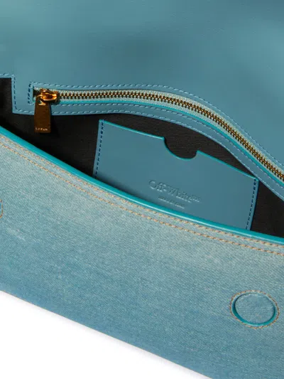 Off-white Binder Soft M  Denim Leather Light Blue In Blue