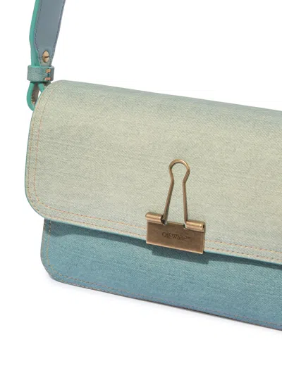 Off-white Binder Soft M  Denim Leather Light Blue In Blue