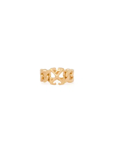 Off-white Arrow Chain Ring In Gold
