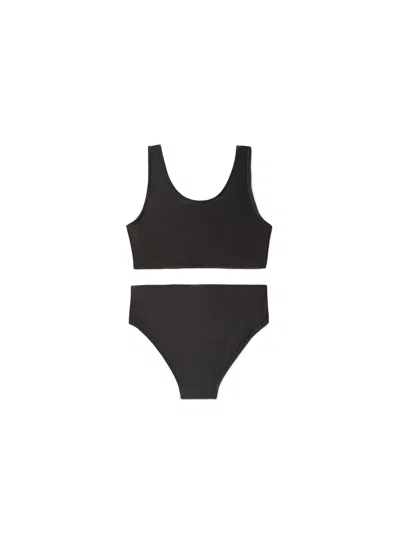 Off-white Kids Black Butterfly Bookish Bikini In Black