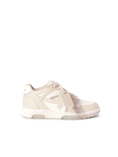 Off-white Off White Out Of Office Leather Sneakers In Neutral
